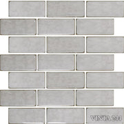 Vinta Sea Salt 2x4 Subway Glossy, Smooth Porcelain  Mosaic
