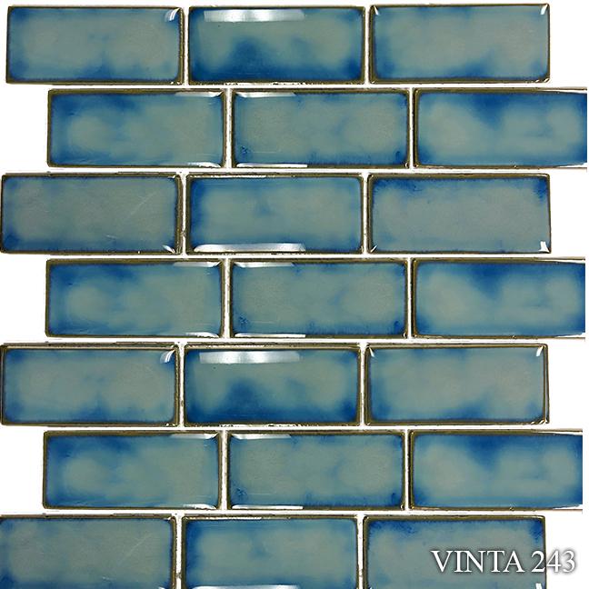 Vinta Spring Breeze 2x4 Subway Glossy, Smooth Porcelain Mosaic
