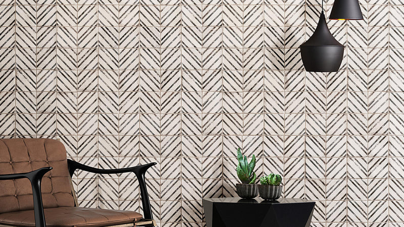 Vivace Rice Incline Deco Matte 4x4 Porcelain  Tile