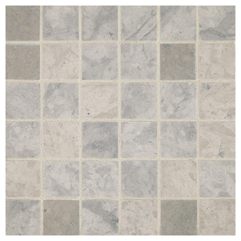 Volcanic Gray 2x2 Square Honed Limestone  Mosaic