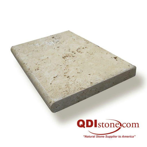 Walnut Travertine Coping 16x24 Tumbled Bullnose  2 inch