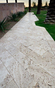 Walnut Travertine Paver 12x24 Tumbled   1.25 inch