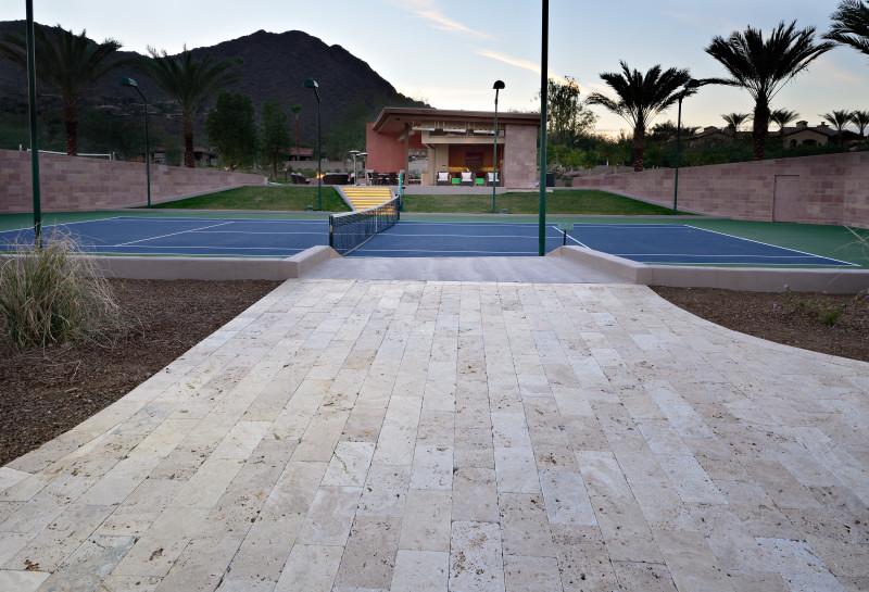 Walnut Travertine Paver 12x24 Tumbled   1.25 inch