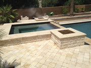 Walnut Travertine Paver 12x24 Unfilled, Honed   2 inch