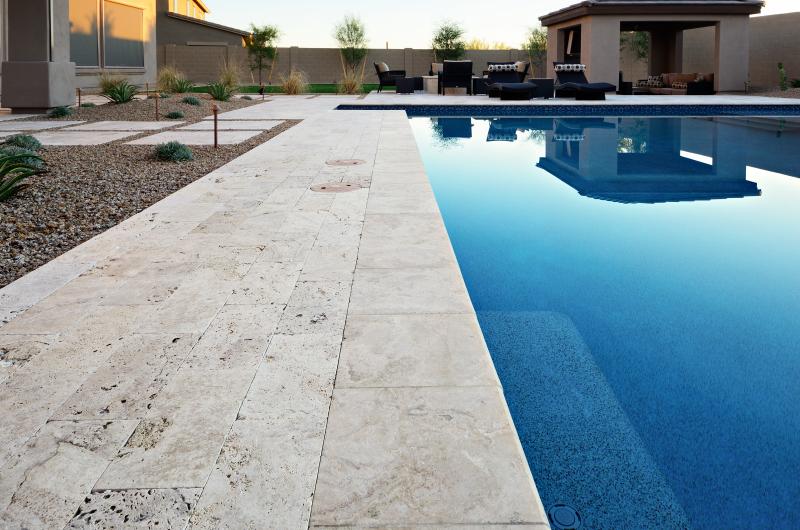 Walnut Travertine Paver 16x24 Unfilled, Honed   1.25 inch