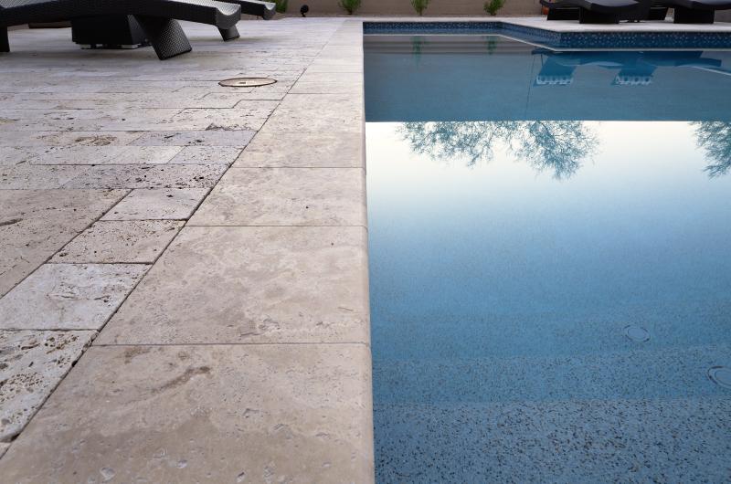 Walnut Travertine Paver 16x24 Unfilled, Honed   1.25 inch