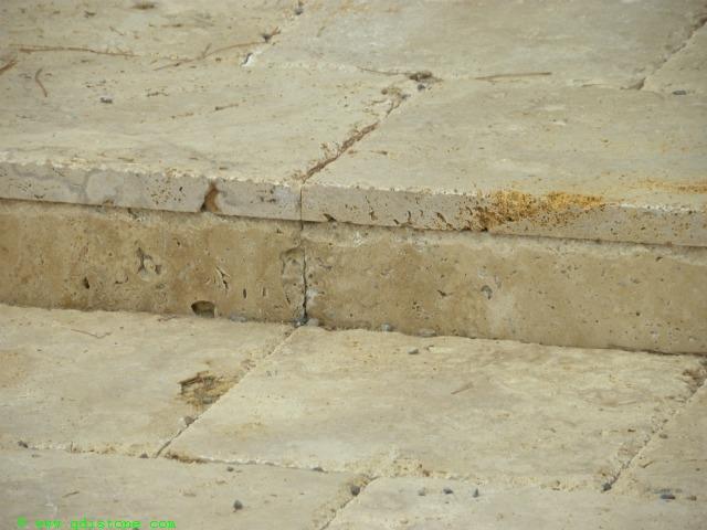 Walnut Travertine Paver 4x12 Brushed   5 cm