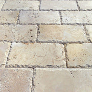 Walnut Travertine Paver 4x12 Brushed   5 cm