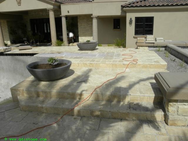 Walnut Travertine Paver 4x12 Brushed   5 cm