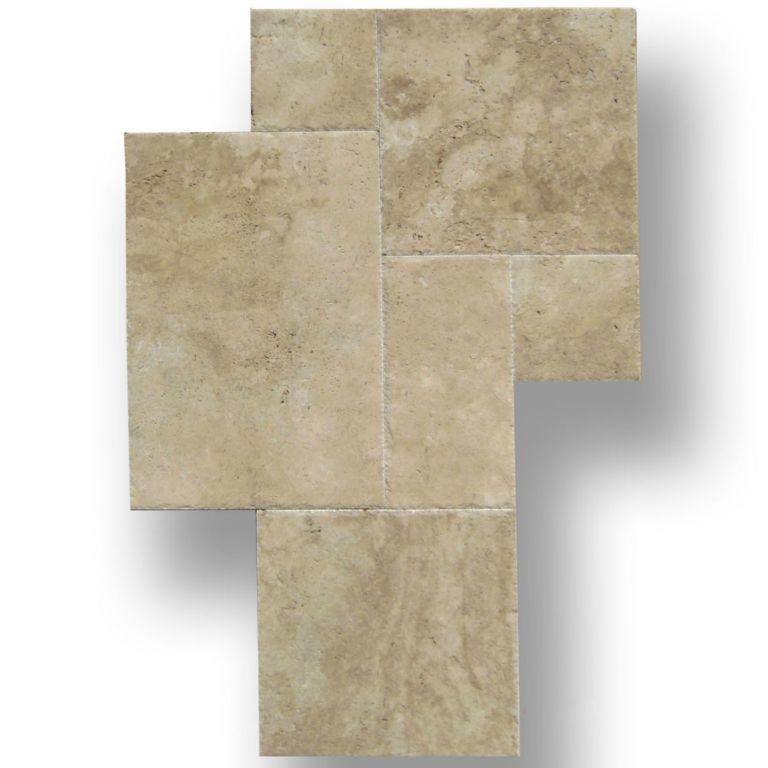 Walnut Travertine Tile Pattern Rectified — Solidshape