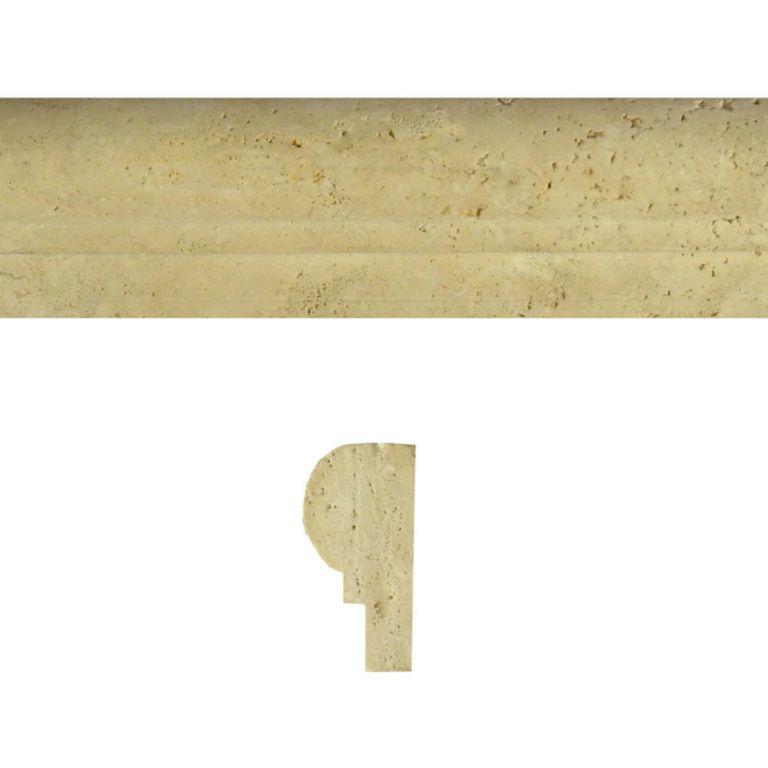 Walnut Travertine Trim 12 Honed     Single Ogee