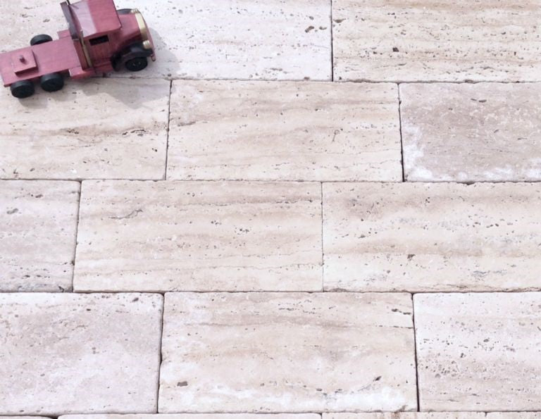 Wooden Travertine Paver 6x12 Tumbled   1.25 inch