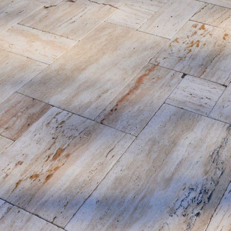 Wooden Travertine Paver Pattern Tumbled