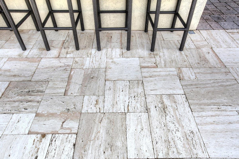 Wooden Travertine Paver Pattern Tumbled