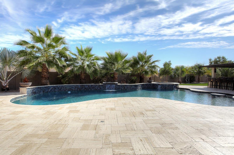 Wooden Travertine Paver Pattern Tumbled