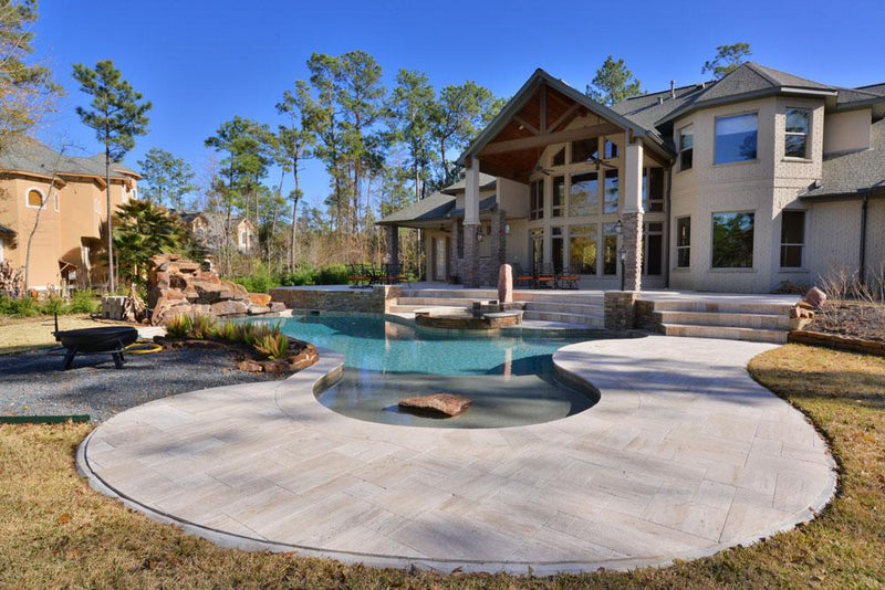 Wooden Travertine Paver Pattern Tumbled