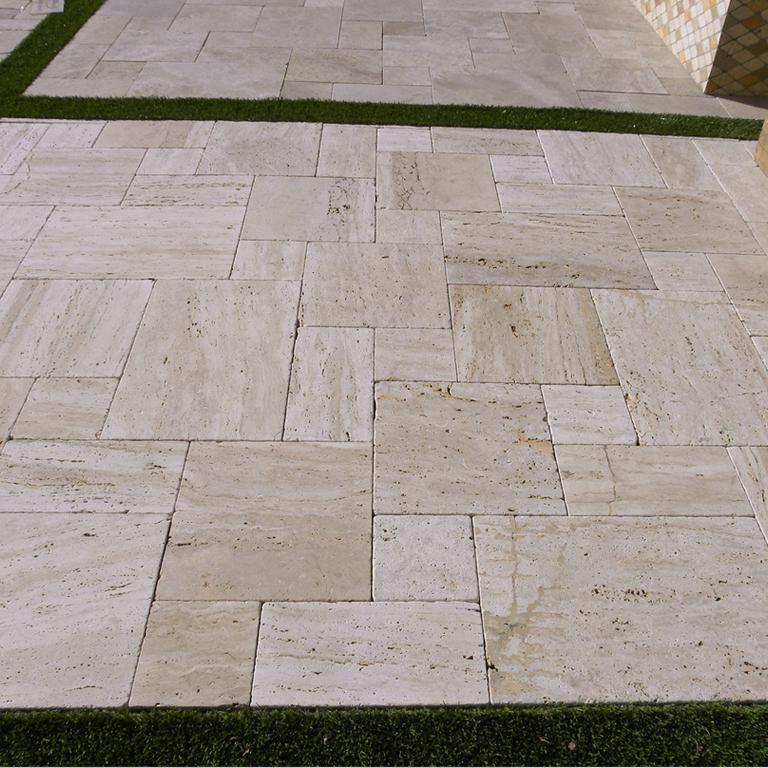 Wooden Travertine Paver Pattern Tumbled