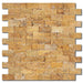 Golden Sienna 1x2 Subway Splitface Travertine  Mosaic
