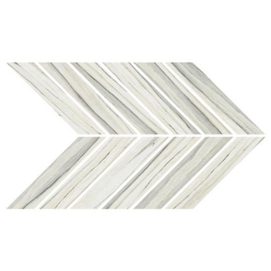 Zebrino Calacatta Chevron Matte Porcelain  Mosaic