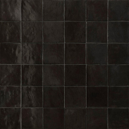 Zellige Carbone Glossy 4x4 Ceramic  Tile