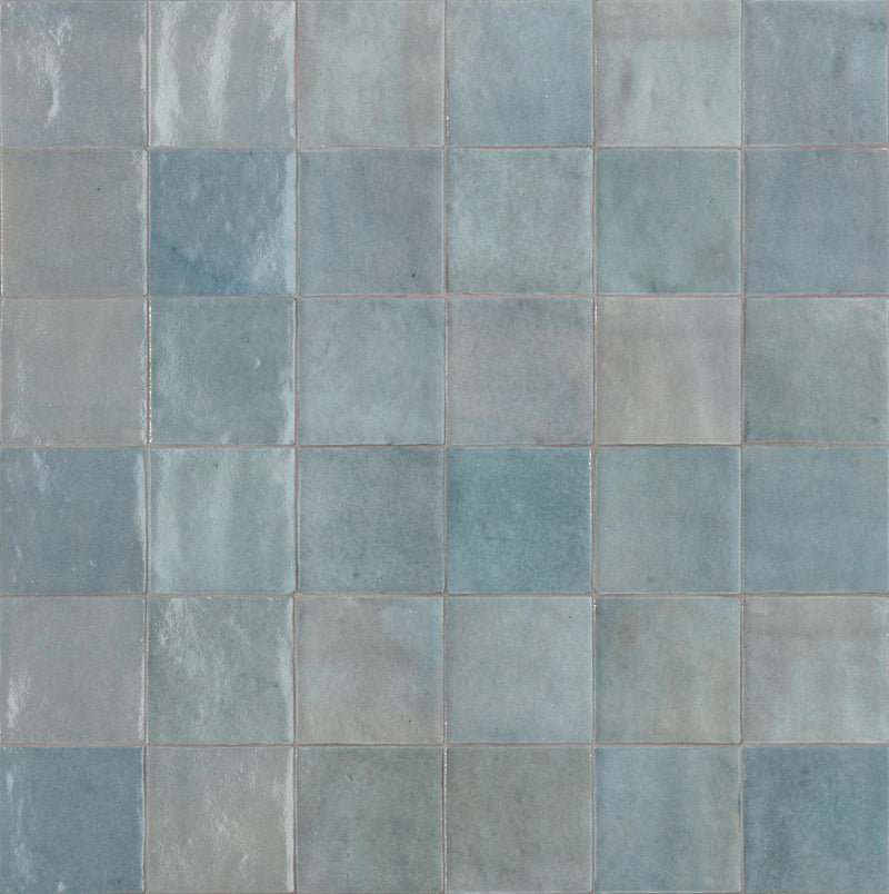 Zellige Cielo Glossy 4x4 Ceramic  Tile