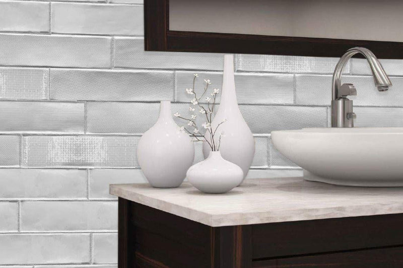 Zen White Glossy 3x12 Ceramic  Tile