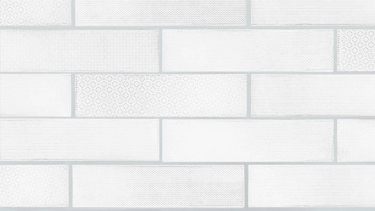 Zen White Multi Deco Glossy 3x12 Ceramic  Tile