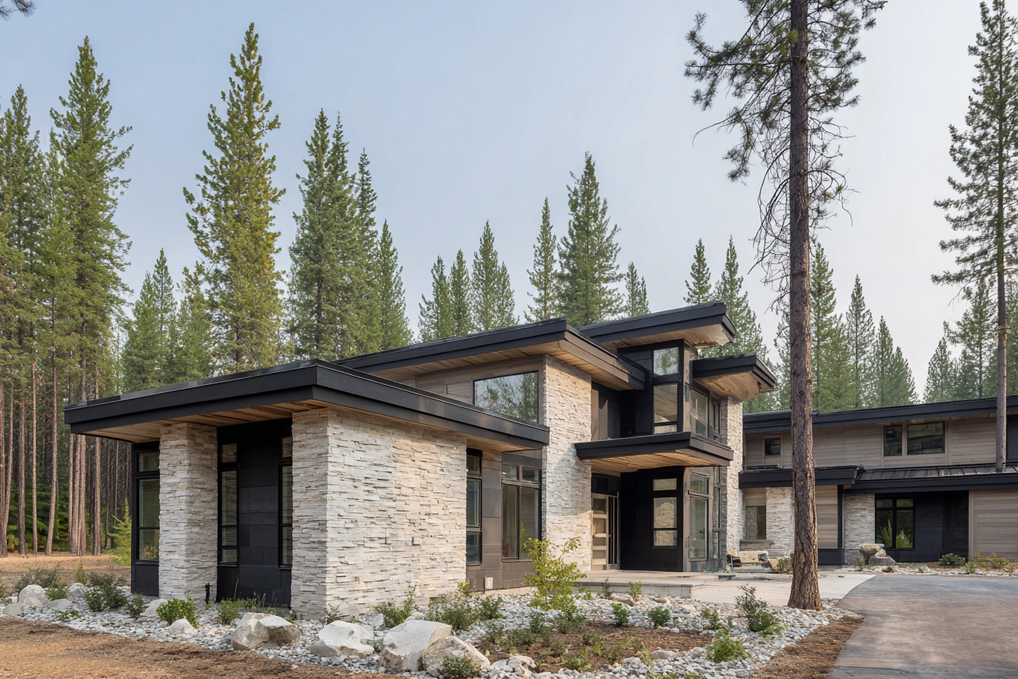 Ledger stone makes a home look complete in the forest or the city.