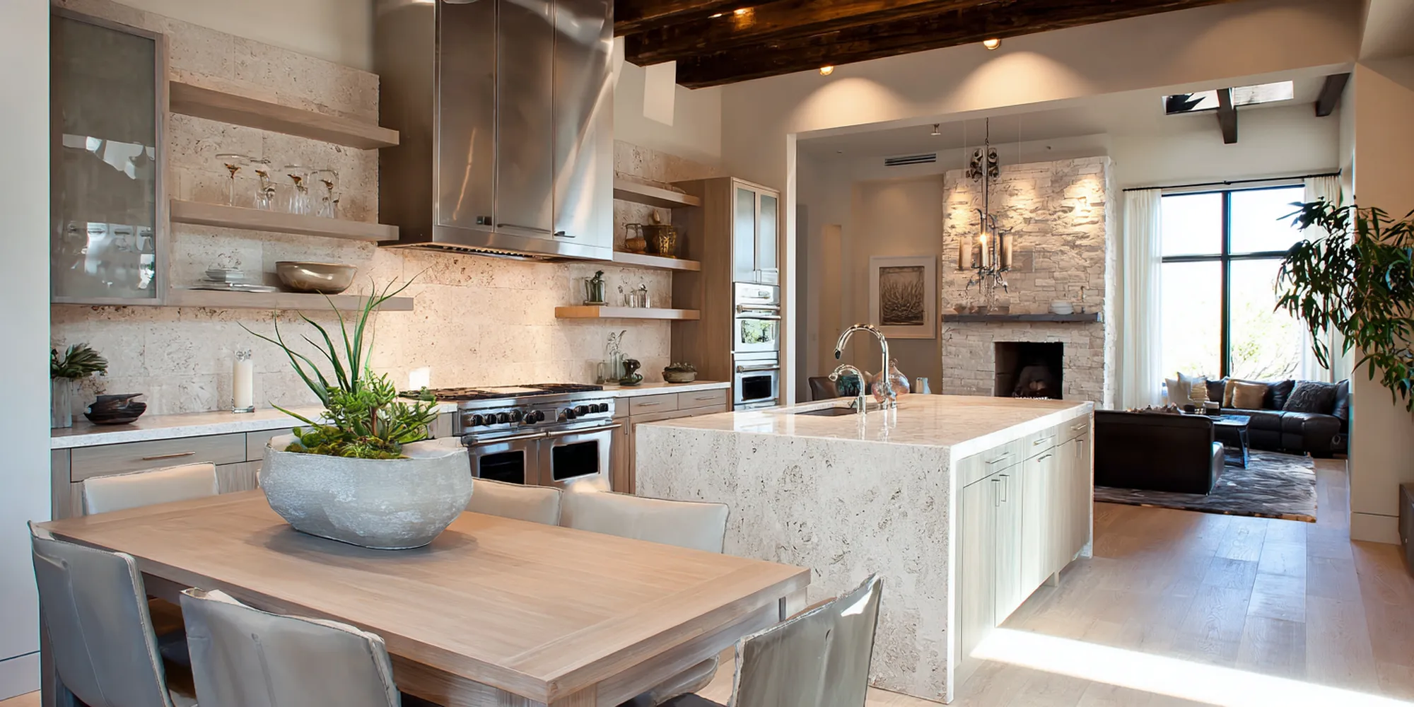 Limestone tile with a neutral color palette