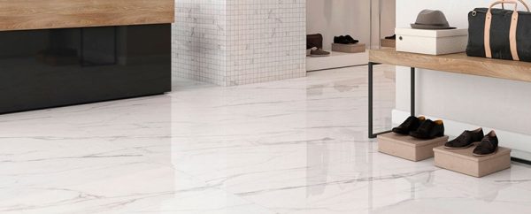 Naples White Polished 24x48 Contemporary Porcelain Tile