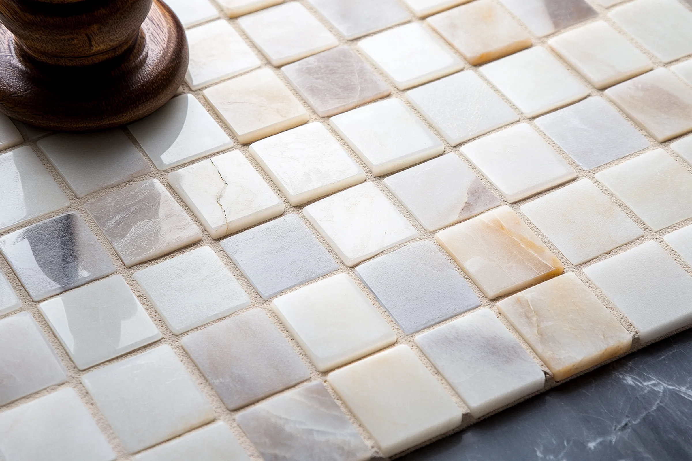 Elegant square marble mosaic used for flooring