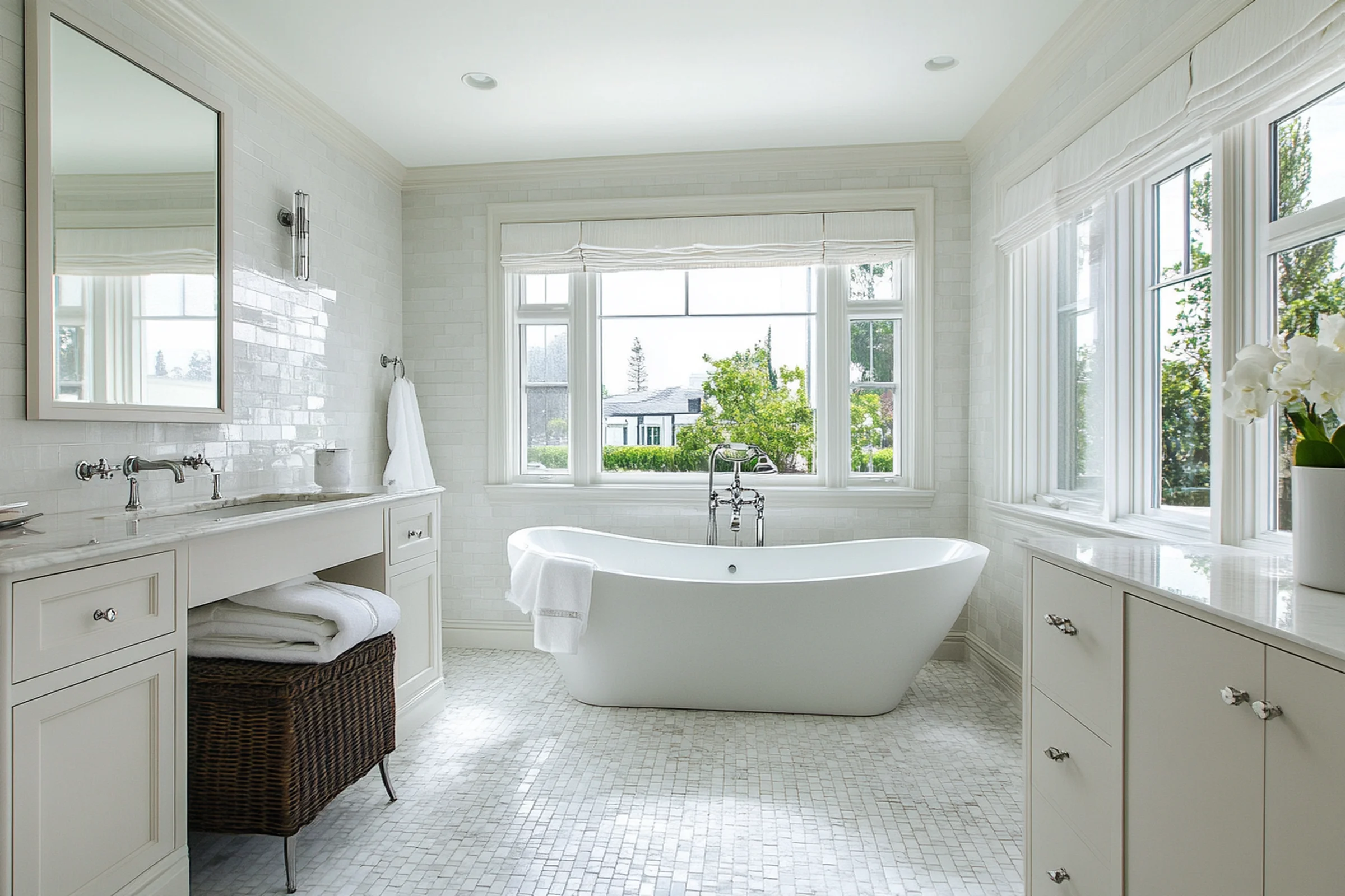 White and Off-White Mosaics for clean, classic style