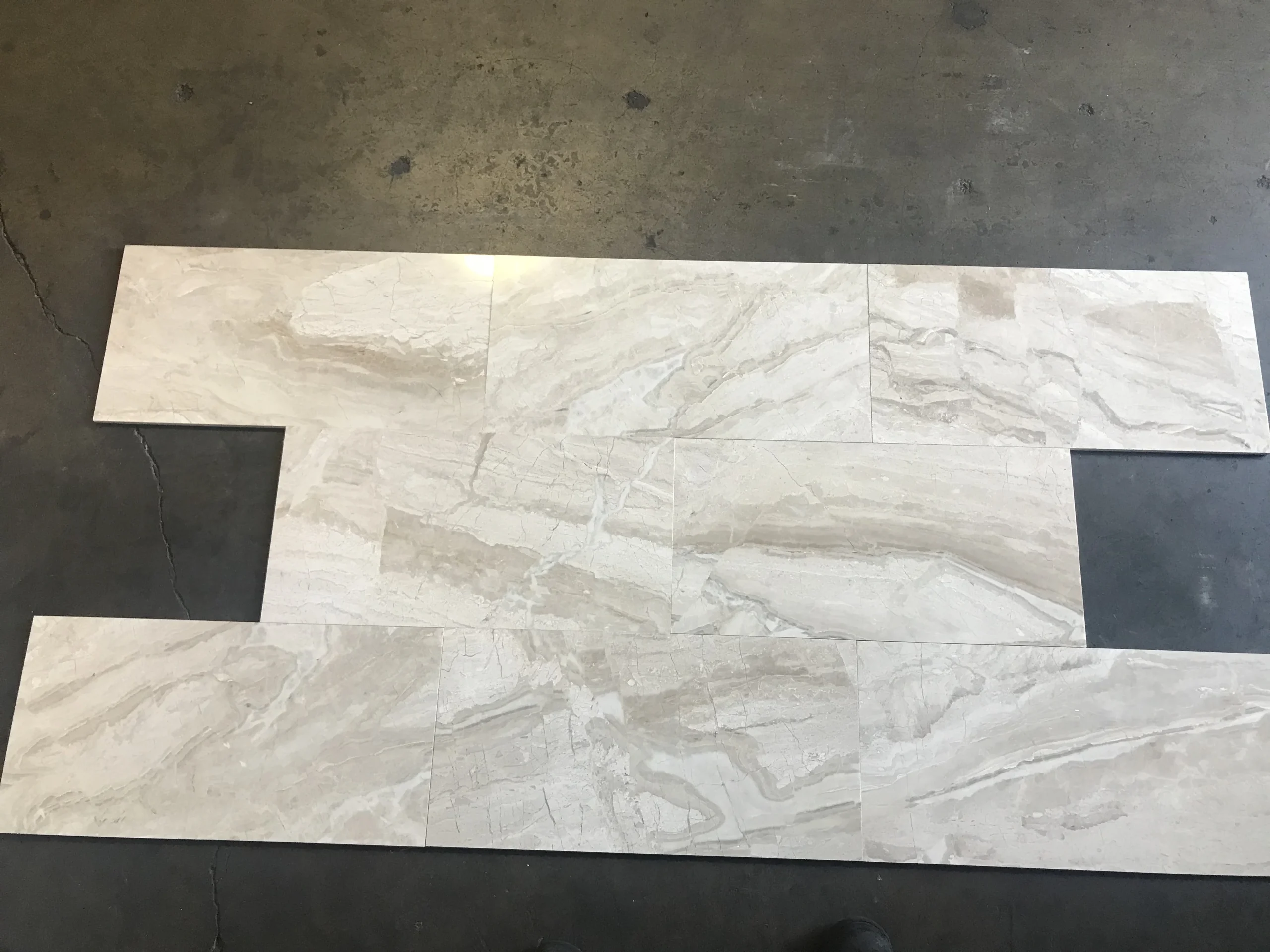 Breccia Bianco Polished 12x24 1/2 inch Marble Tile