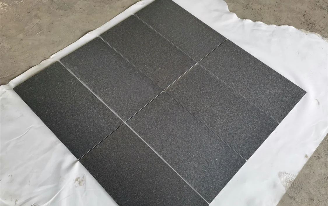 Black Basalt Flamed 12x24 Rectangle Basalt Tile
