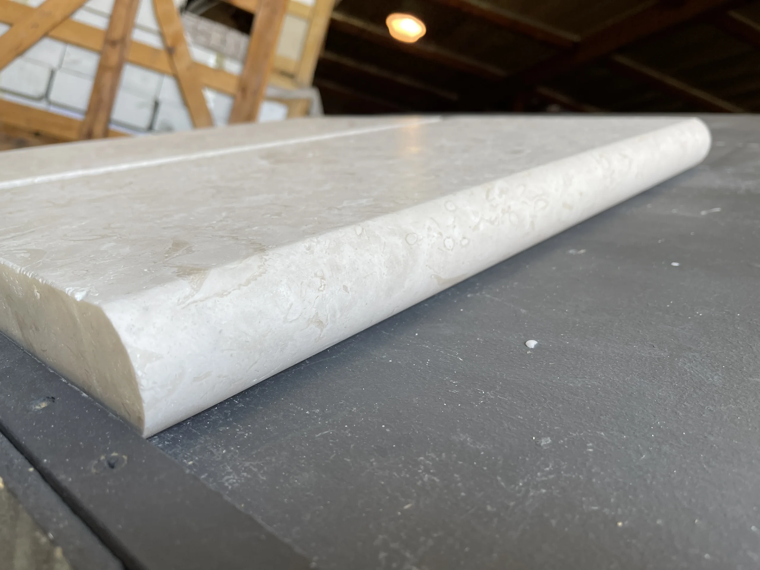 Cardinal Beige Pool Coping Bullnose Tumbled 12x24 Limestone Pool Coping