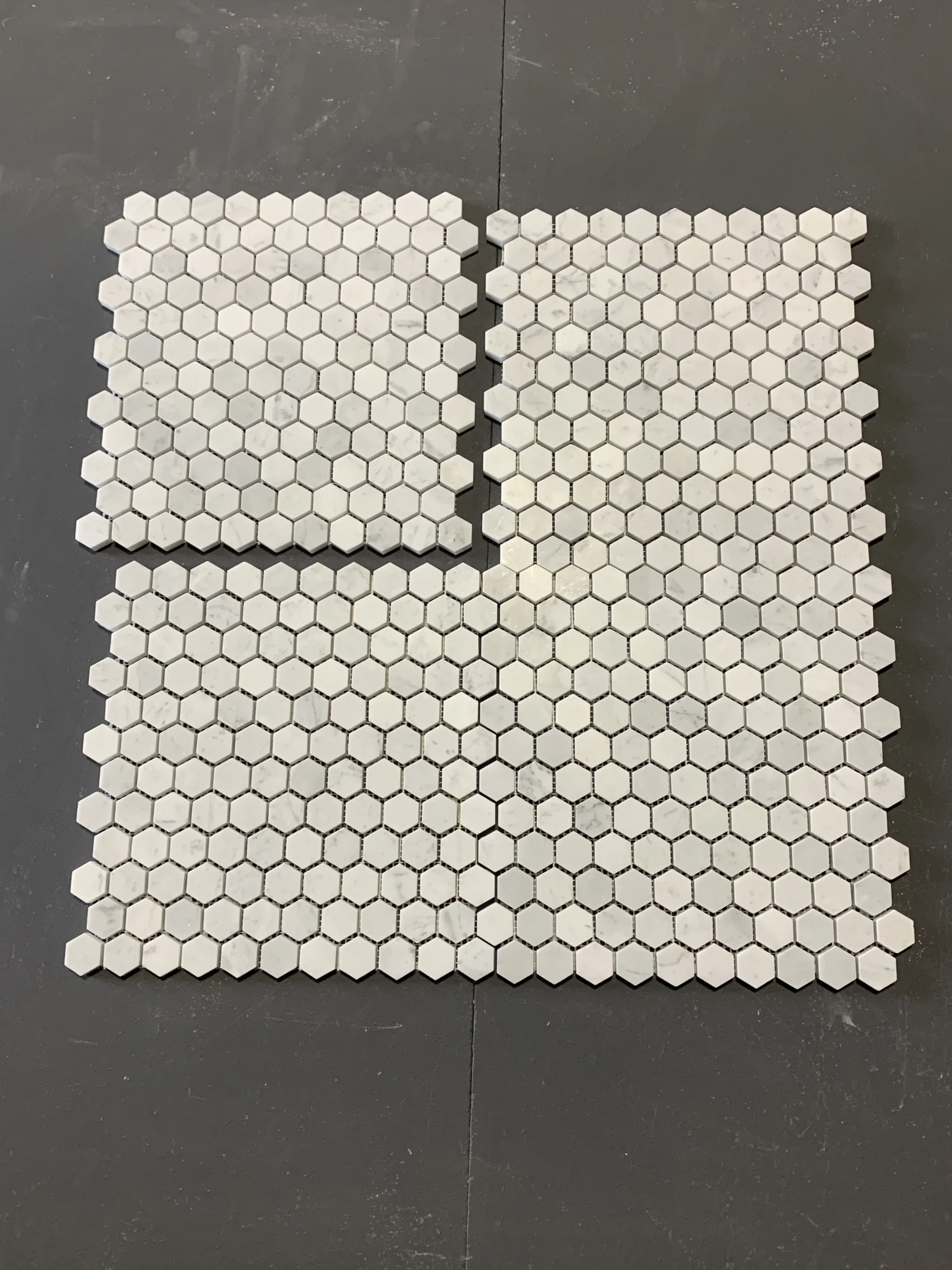 Carrara White Mosaic Hexagon Honed 1" Marble Mosaic