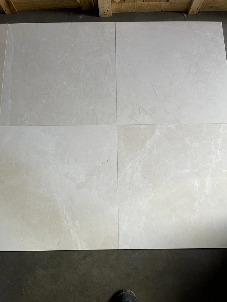 White Pearl Polished 24x24 1/2 inch Marble Tile