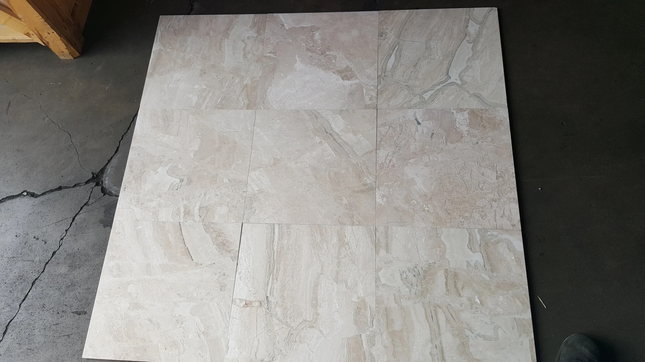 Breccia Bianco Honed 18x18 1/2 inch Marble Tile