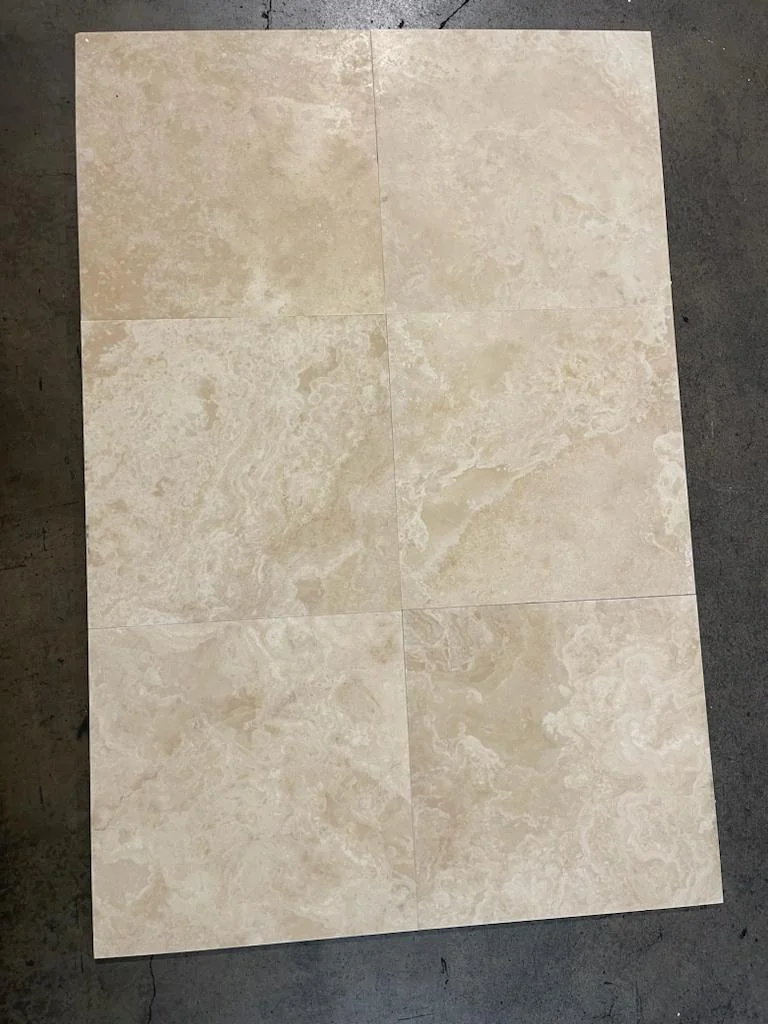 Alabastrino Ivory Filled & Honed 18x18 Square Travertine Tile