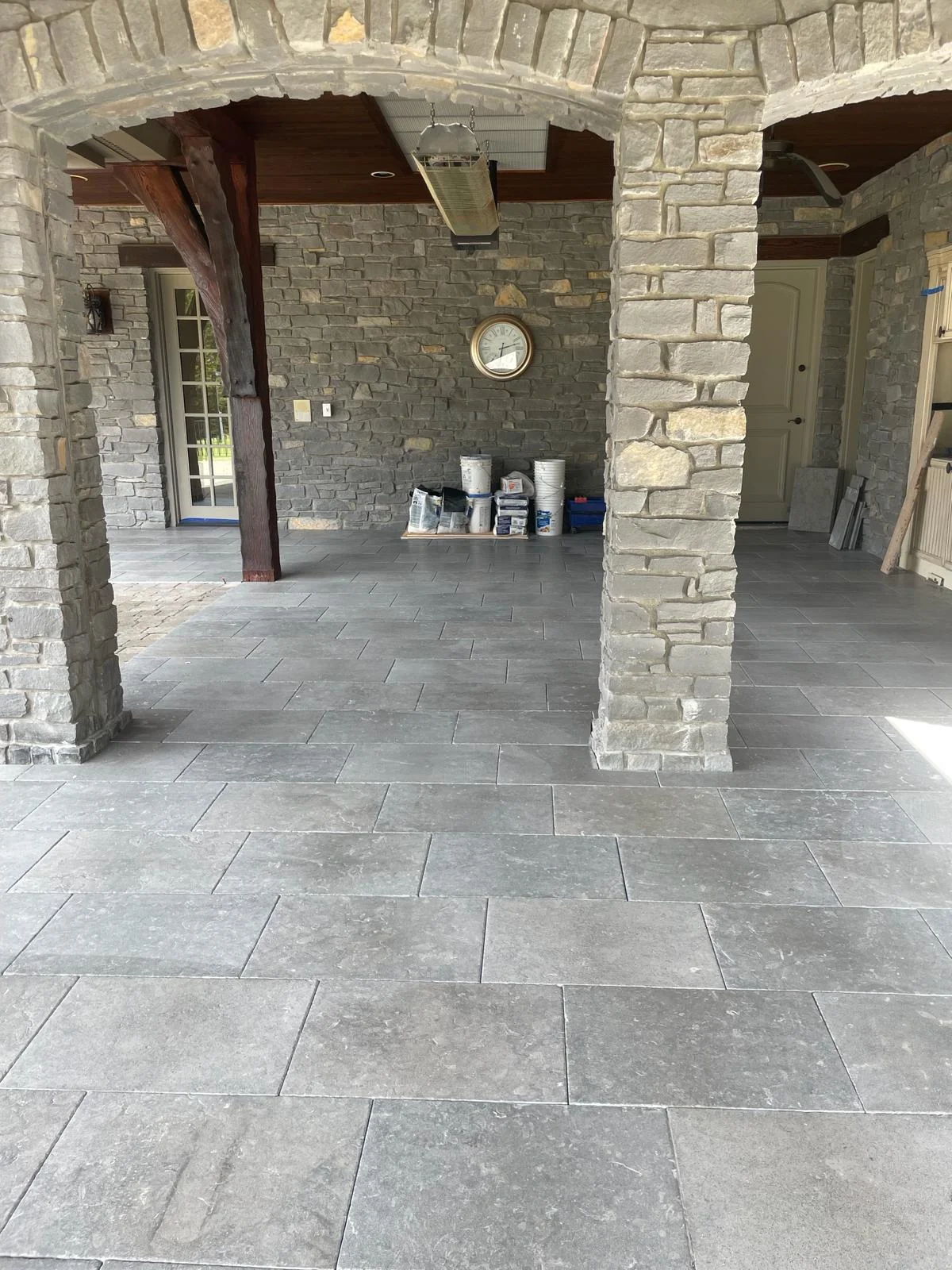 Caracas Blue Limestone Antique Chiseled 16x24 Tile