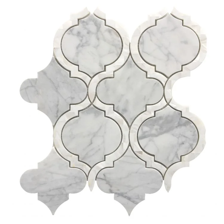 Alice Pearl Statuario 1x3 Marble Mosaic