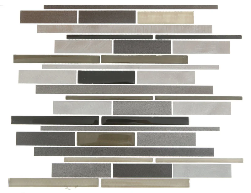 Alumix Linear Blend Aluminum Glass Mosaic