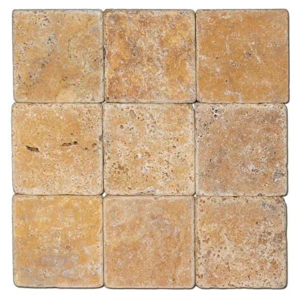 Antique Yellow (Tuscany Gold) 6x6 Tumbled Travertine Tile