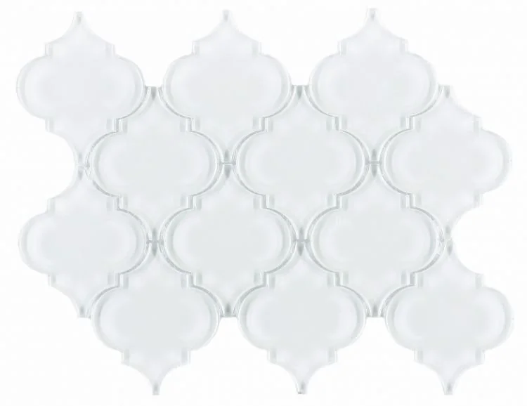 Arabesque White Shining Glass Mosaic