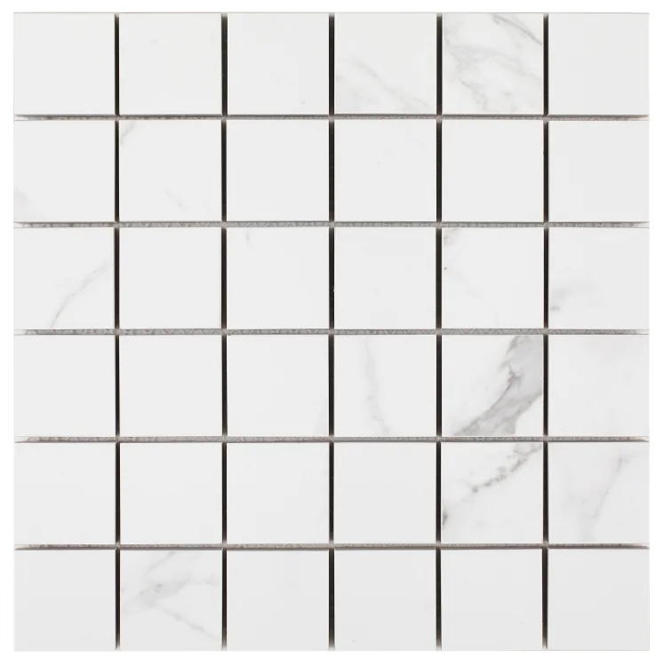 Carrara Premium 2x2 Pre Matte Marble Look Porcelain Mosaic