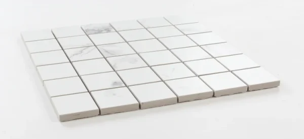 Carrara Premium 2x2 Pre Matte Marble Look Porcelain Mosaic