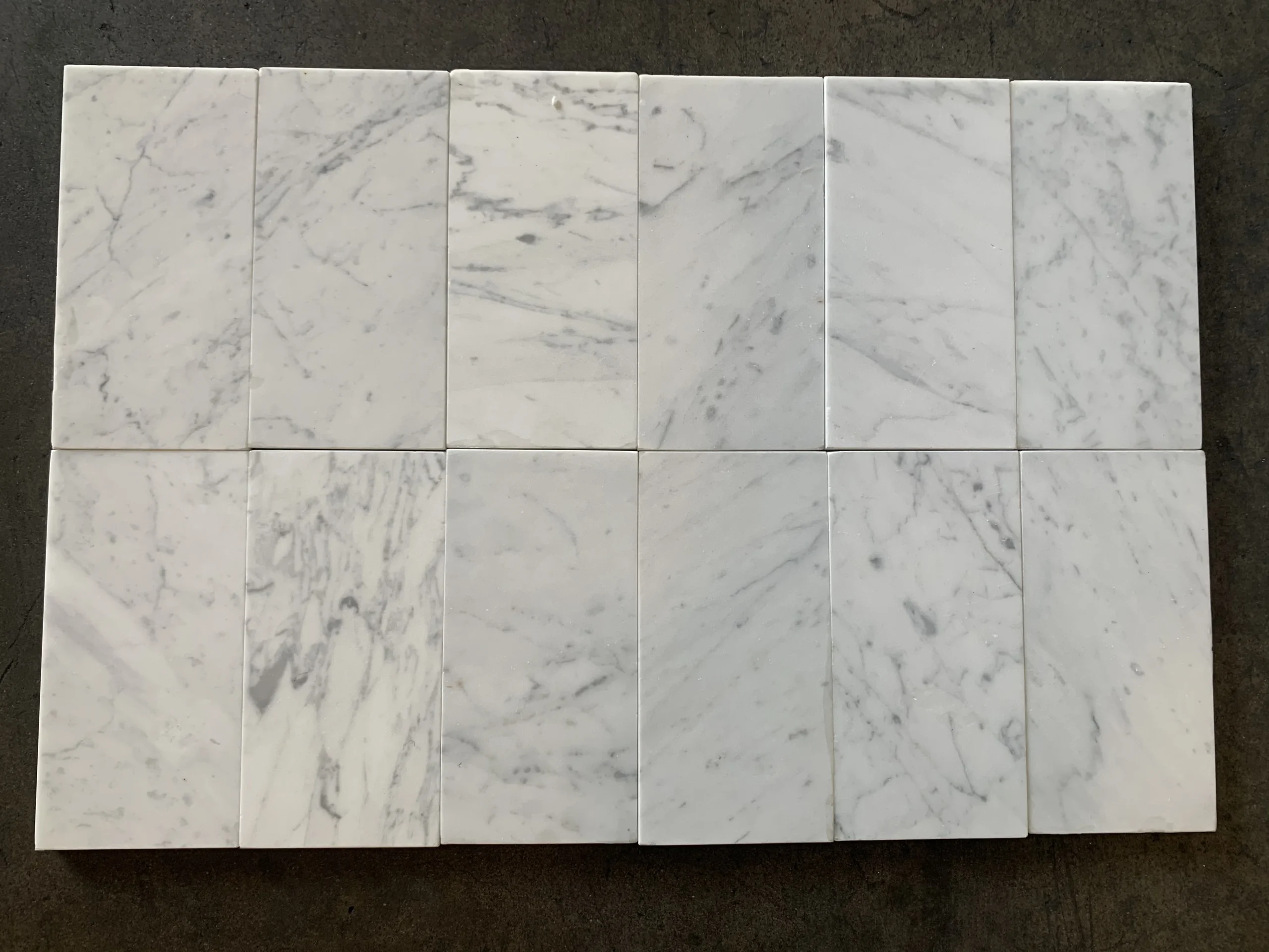Carrara White Honed 3x6 Subway Marble Tile