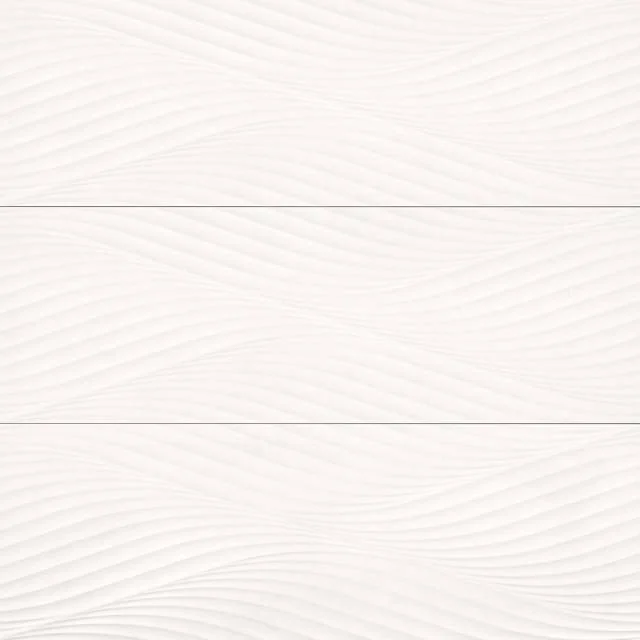 Donna White 13x40 Wave Matte Ceramic Wall Deco Tile