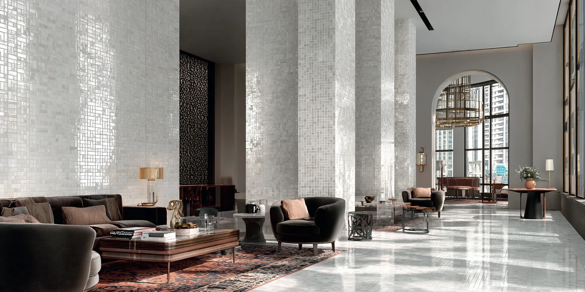 Elegant porcelain mosaics with exquisite patterns and designs