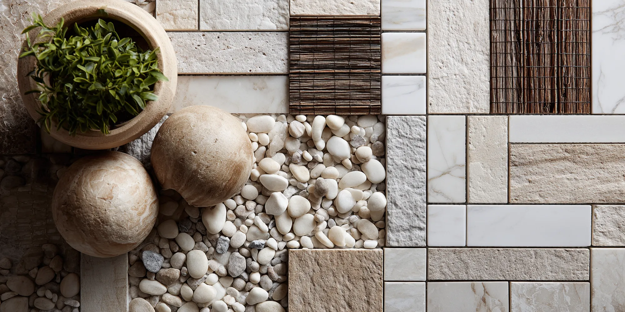 Natural stone mosaics enhance beauty and texture of spaces